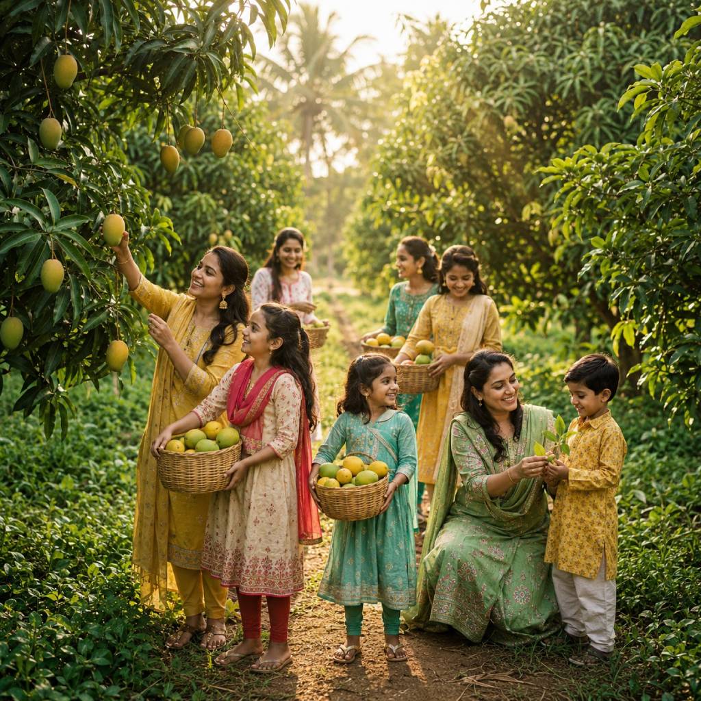 Children learning farming at Valam Farms