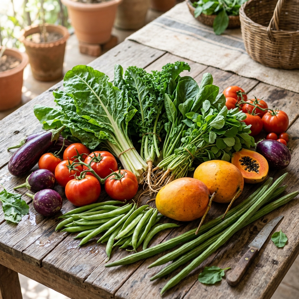 Farm-fresh organic produce at Valam